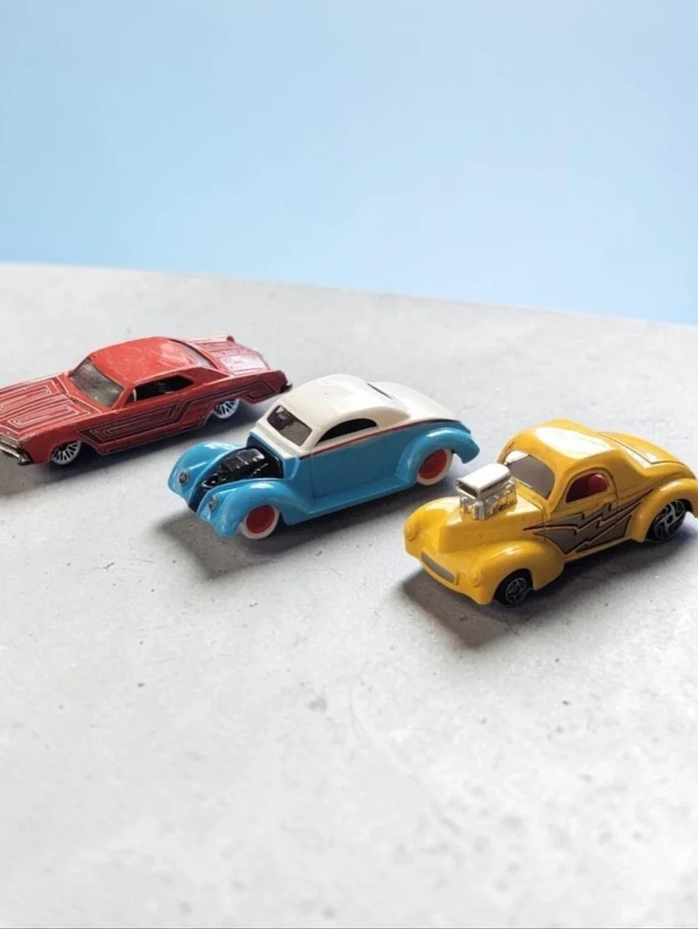 (Lot Of 3) Assorted Racing Champions Street Wheels/ Willys/ Ford/Hot Rod Coupes.